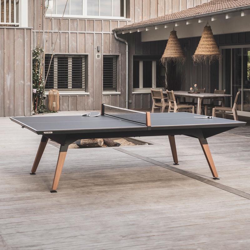 Cornilleau Origin Outdoor Convertible Ping Pong Table | Black Panel with white lines - Image 2