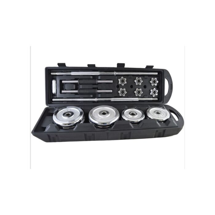 Gainmotion 50kg Chrome Dumbbell & Barbell Set – Adjustable Weights with Carry Case