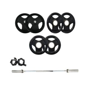 Gainmotion Olympic Weight Plate Set 2.5 Kg to 10 Kg with Bar