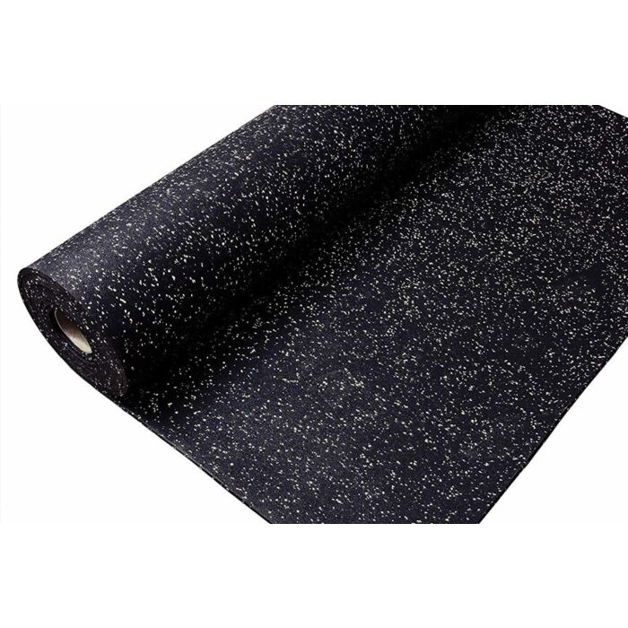 Gym Mat EPDM Rubber White Black, 6mm